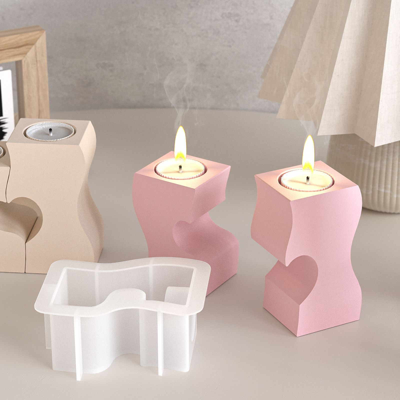 S Heart Candlestick Silicone M - огляд і ціна Candle Making Supplies