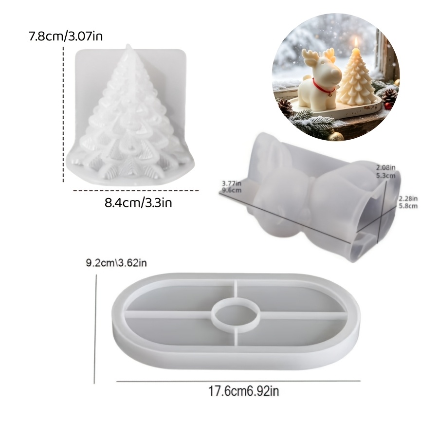 Clay Silicone Mold 3pcs Set: C - огляд і ціна Candle Making Kit