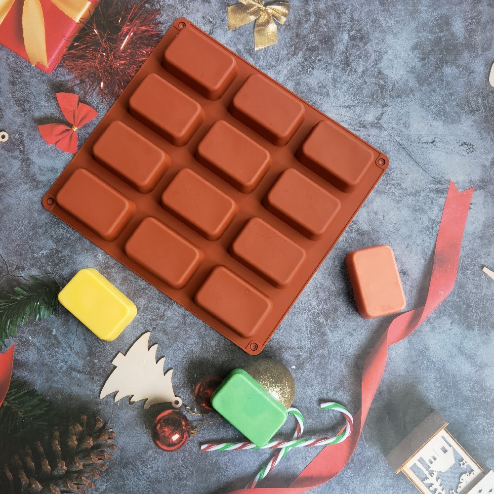 12 Cavity Square Silicone Soap - огляд і ціна Candle Making Workshop